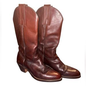 Frye Vintage Western Leather Cowgirl Boots In Oxblood/Burgundy